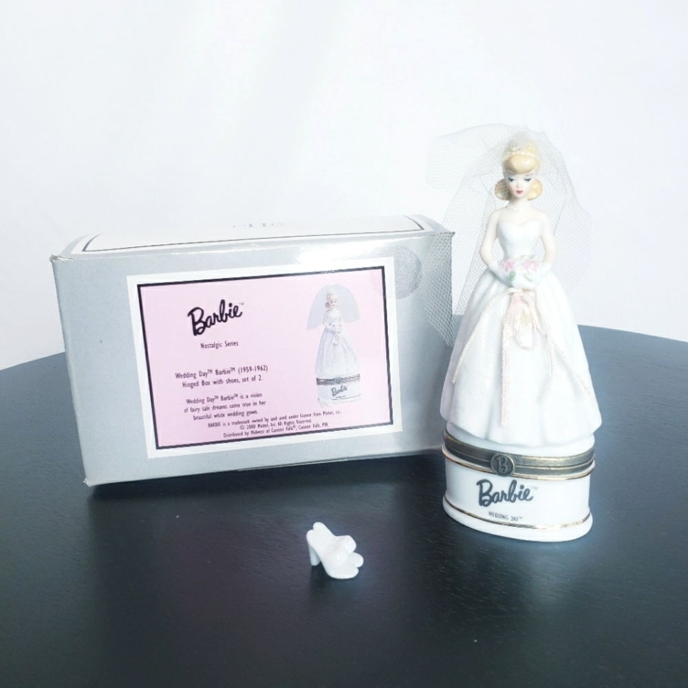 *Last Chance* Wedding Day Barbie Porcelain Hinged Box PHB Midwest Trinket - Picture 1 of 14